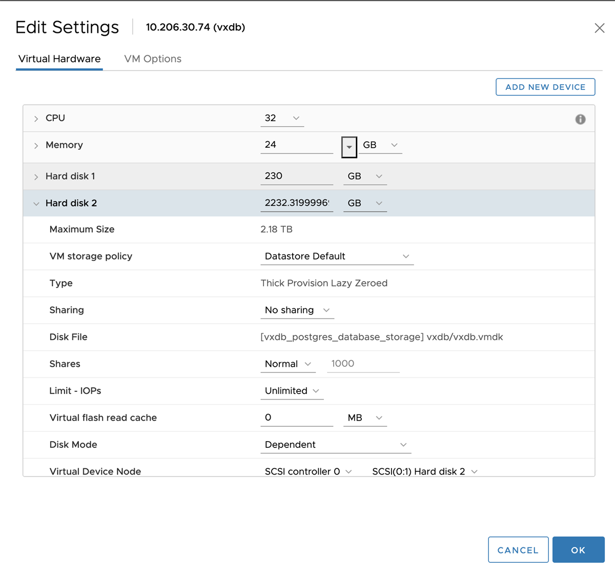 hardware settings